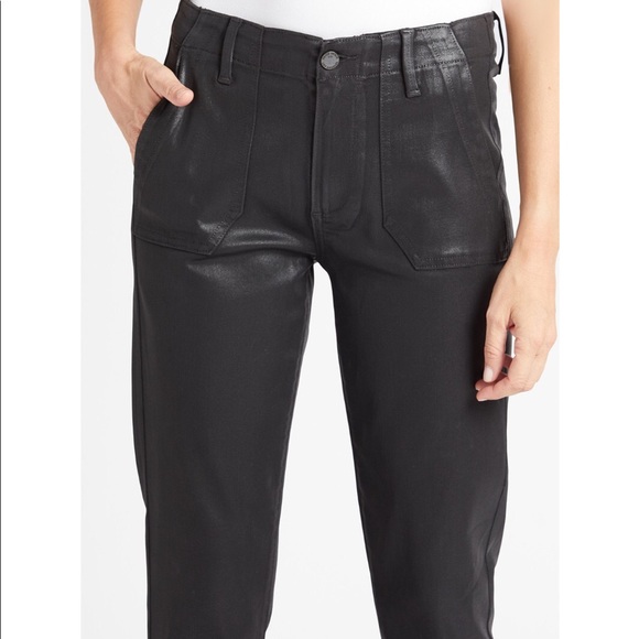 Anthropologie Paige Mayslie High-Rise Coated Denim Joggers - Picture 2 of 16